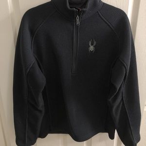 Mens Spyder Black 1/2 Zip Pull overJacket
